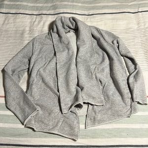 Comfy gray open front sweatshirt